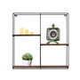 Hanah Home Estantería de Pared Lilac Negro y Nogal